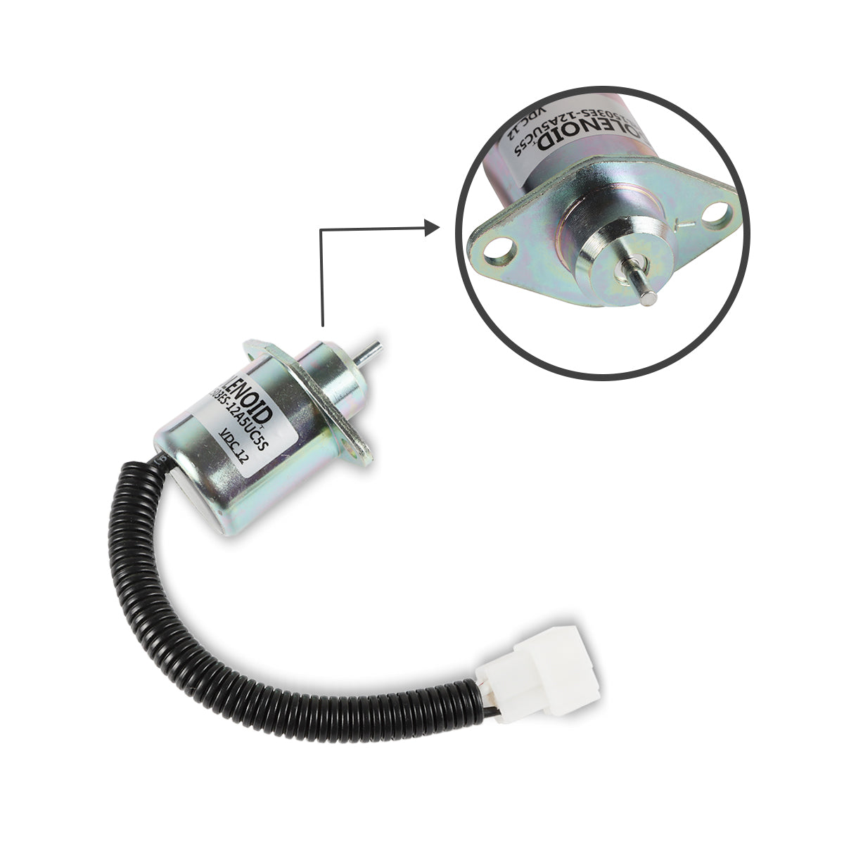1503ES-12A5UC5S Fuel Shut Off Solenoid Valve for Kubota BX2200 - Sinocmp