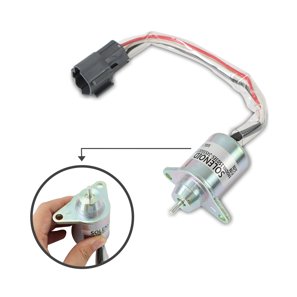 1503ES-24S5SUC12S Fuel Shut Off Solenoid Valve for Yanmar Engine - Sinocmp