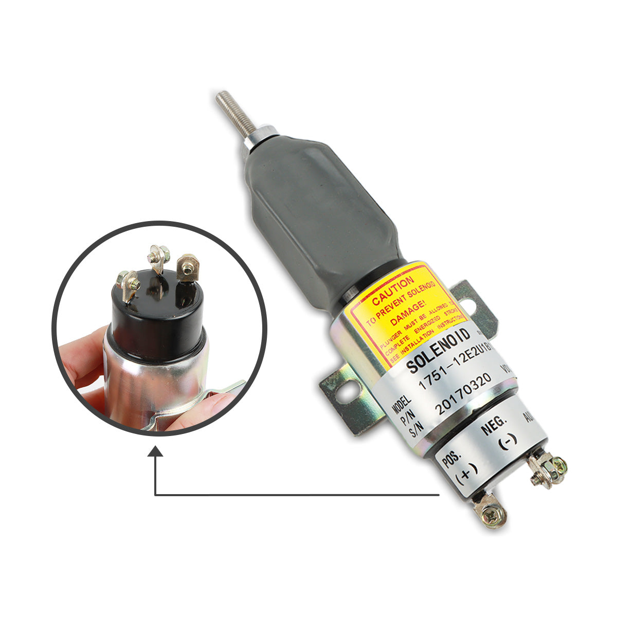 1751-12E2U1B1S1A Fuel Shut Off Solenoid Valve for Cummins Woodward - Sinocmp