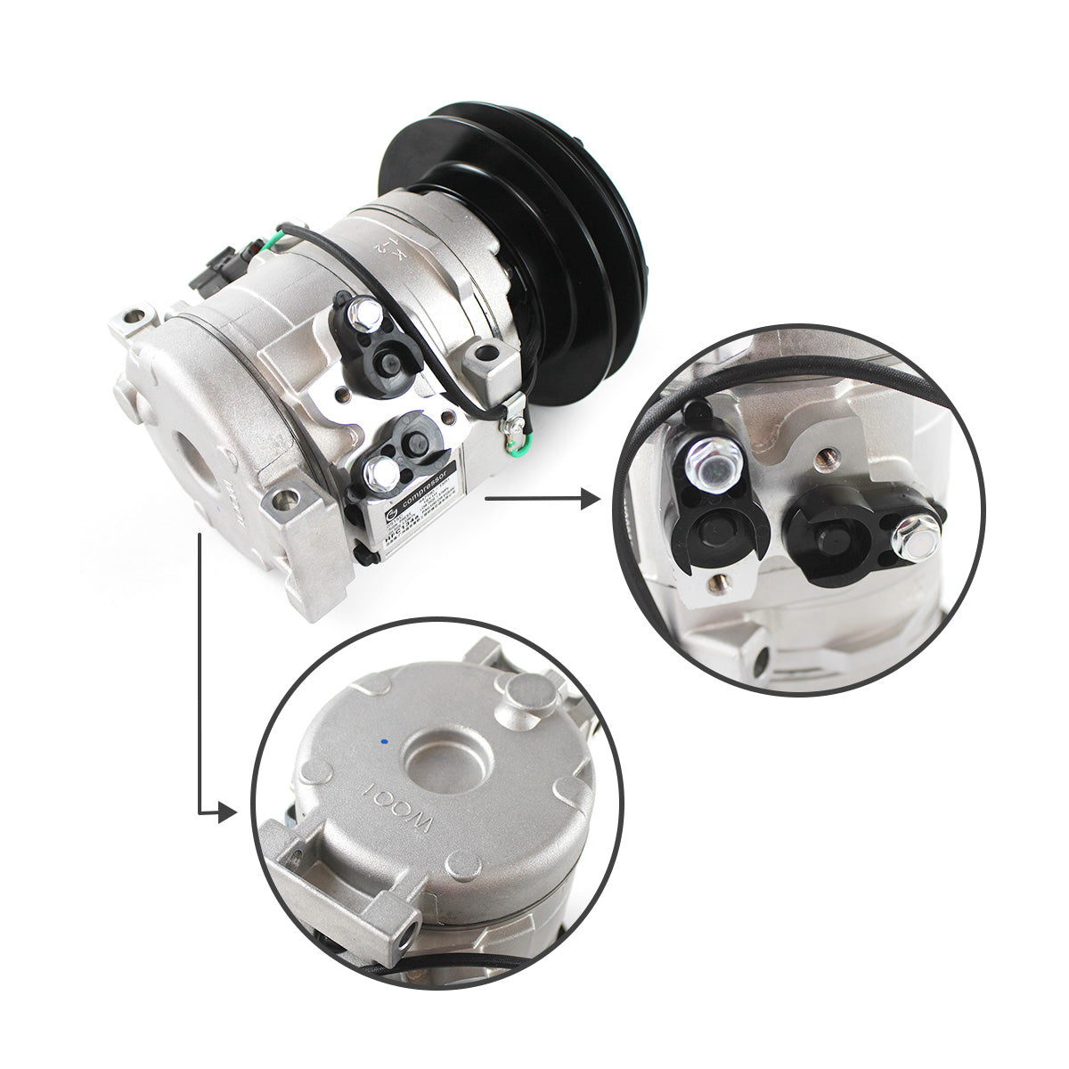 10S15C A/C AC Compressor 20Y-979-6121 447220-4053 for Komatsu PC200-7 PC200-8 PC220-8 PC270-8 PC300-8 Excavator