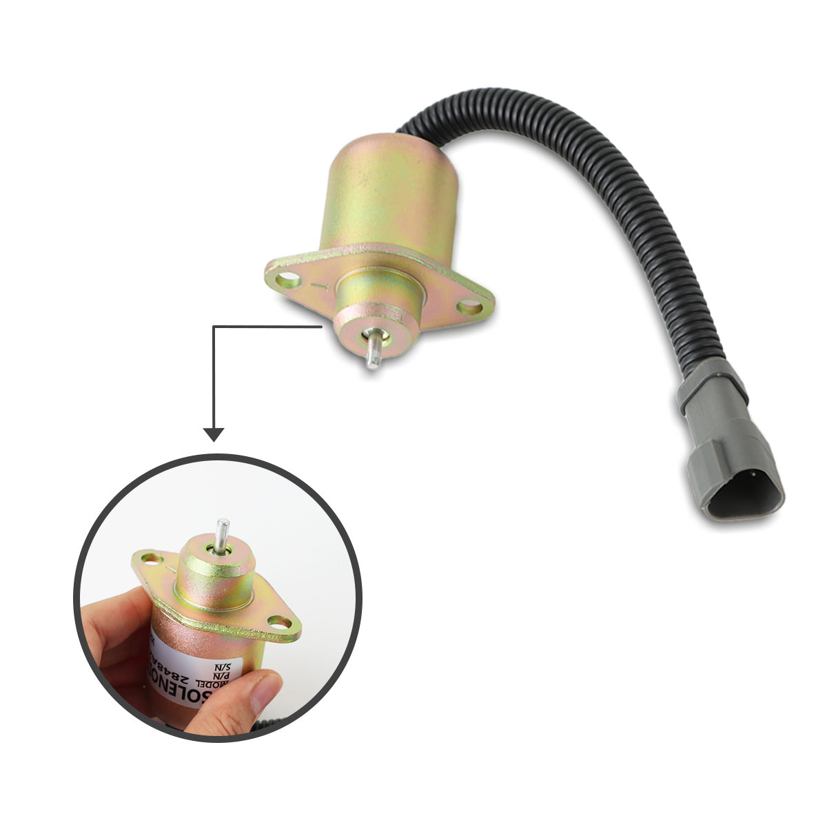 2848A278 Engine Stop Solenoid Valve for Perkins Hyster UB704 Engine - Sinocmp