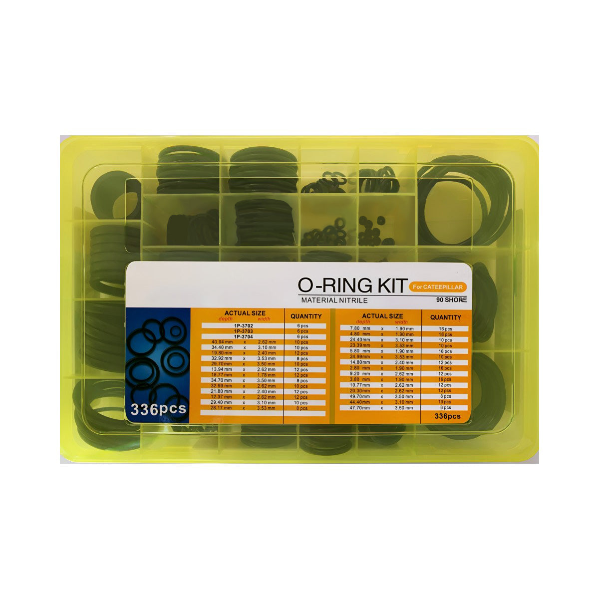 336PCS O-Ring Box O-Ring Kit for Caterpillar Excavator E200 E312 - Sinocmp