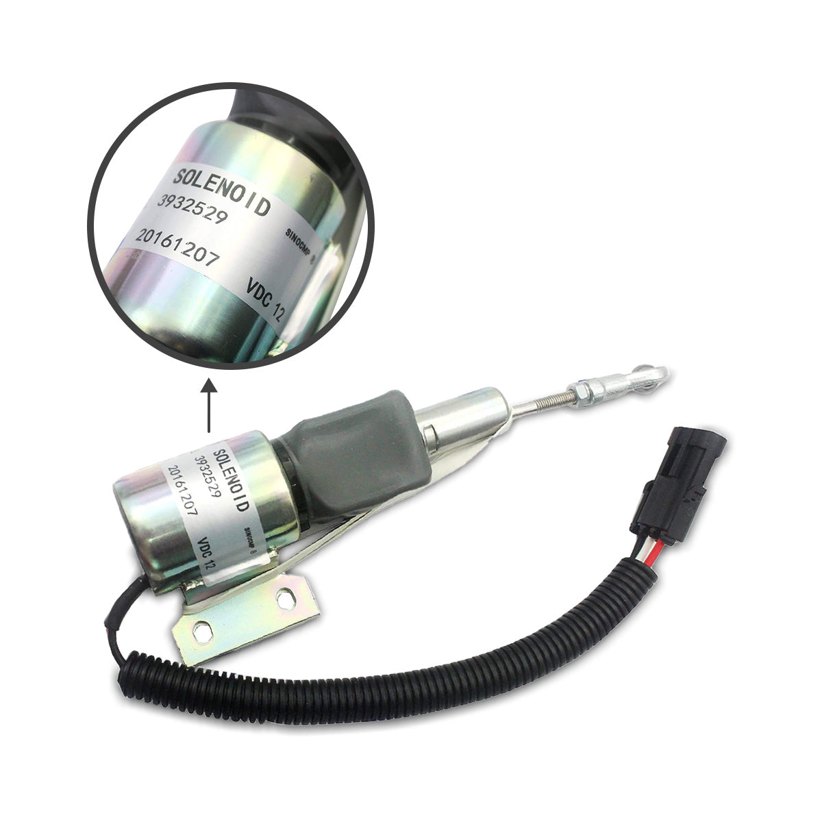 3932529 SA-4756-12 12V Stop Shut Off Solenoid Valve for Cummins 4BT/6BT Engine - Sinocmp