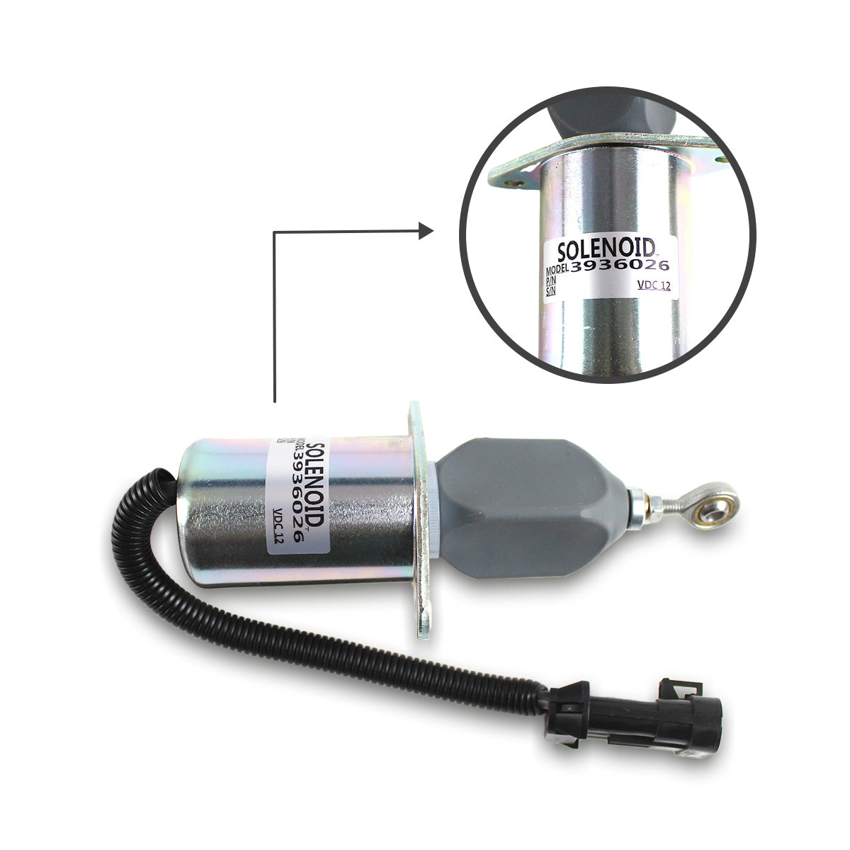 3936026 SA-4767-12 5016244AB Stop Cutoff Solenoid for Cummins 6 CT Engine - Sinocmp