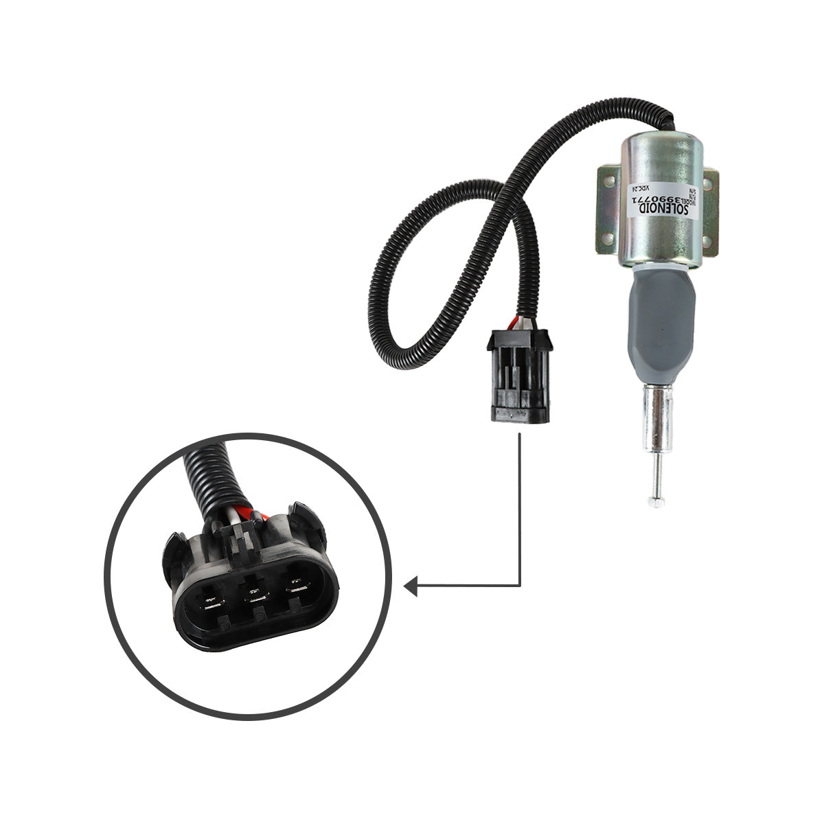 3990771 SA-4931-24 Fuel Flameout Solenoid Valve for Cummins Engine - Sinocmp