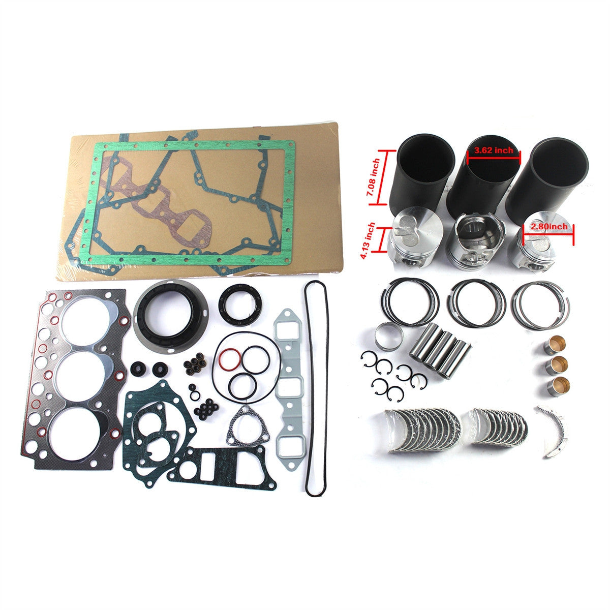 3D95S 3D95S 3D95S-W-1 Engine Rebuild Kit for Komatsu PC50UU-1 Excavator - Sinocmp
