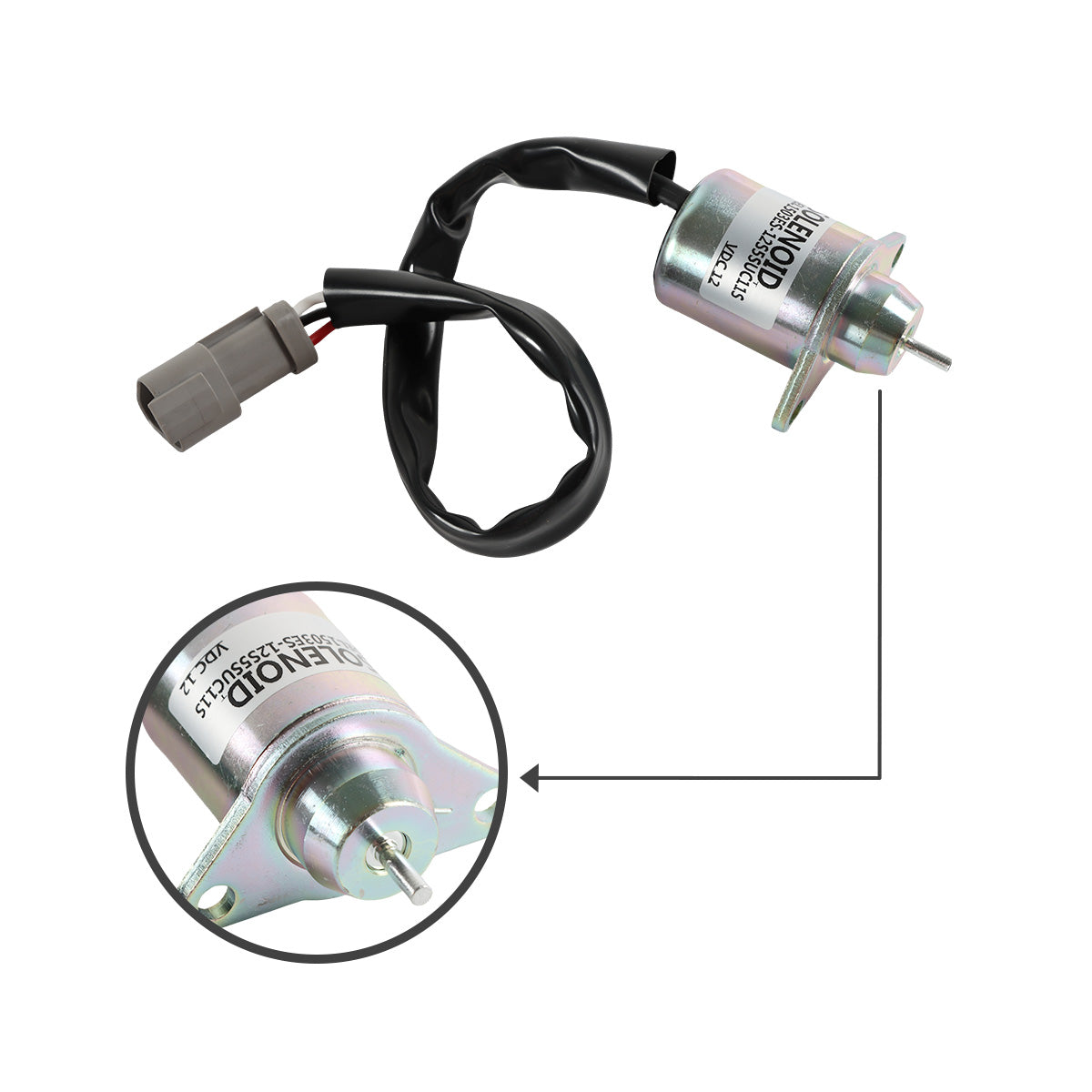 41-6383 1503ES-12S5SUC11S 12V Stop Solenoid for Yanmar Engine - Sinocmp