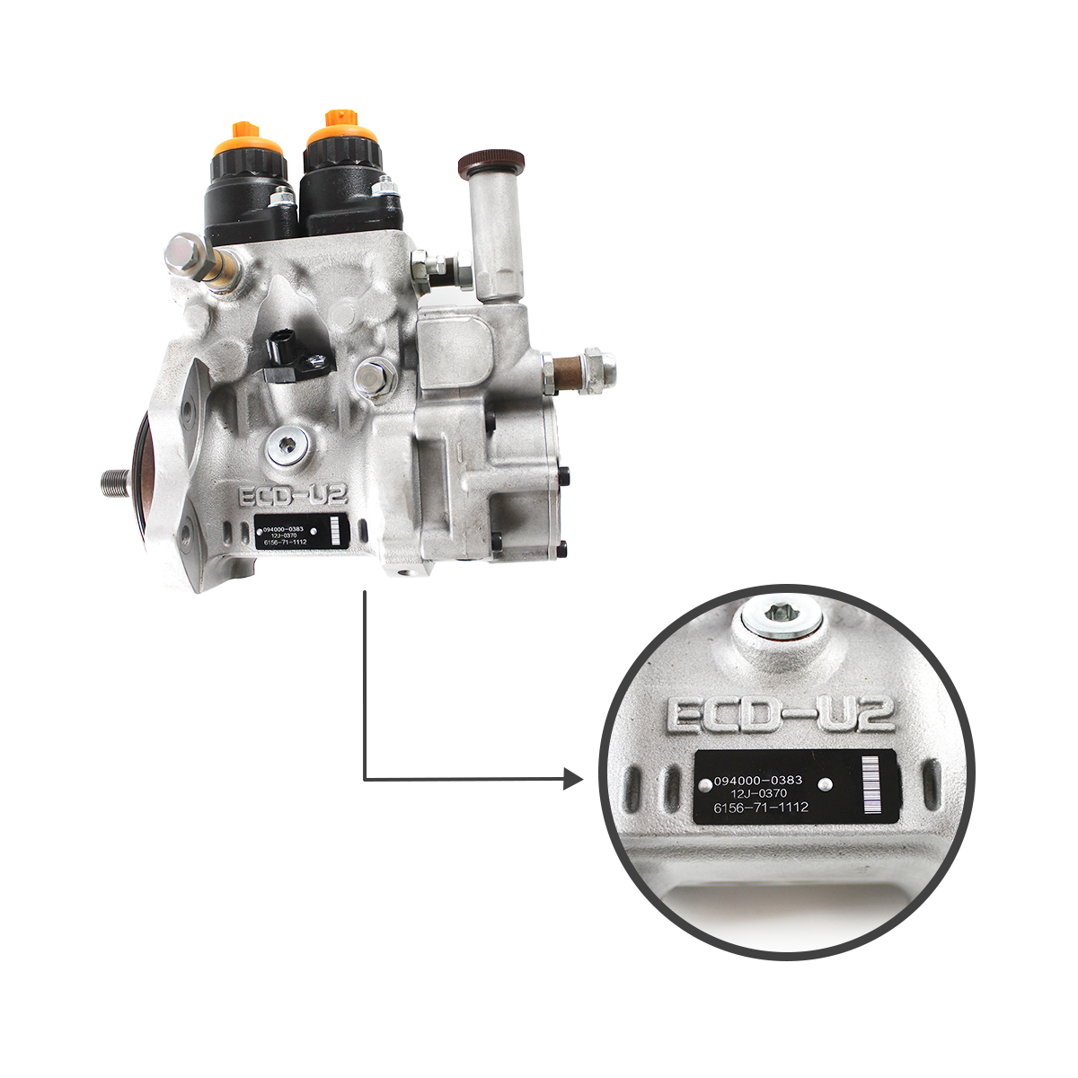 6156-71-1112 Fuel Injection Pump for Komatsu PC450-7 6D125 Engine - Sinocmp