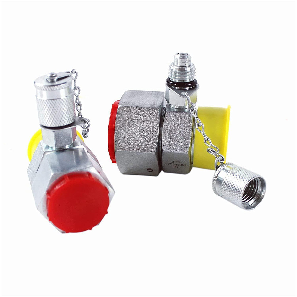 6PCS ORFS Hydraulic Swivel Run Tees, Test Coupling Set Tee Connector for Excavator - Sinocmp