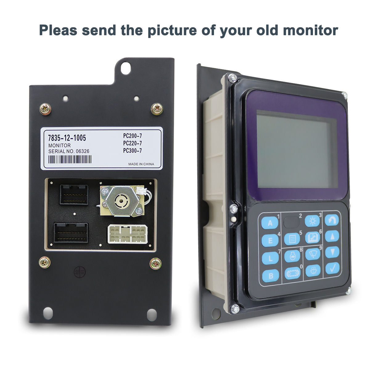7835-12-1005 Monitor Display Panel for Komatsu PC160LC-7 PC200-7 PC300-7 - Sinocmp