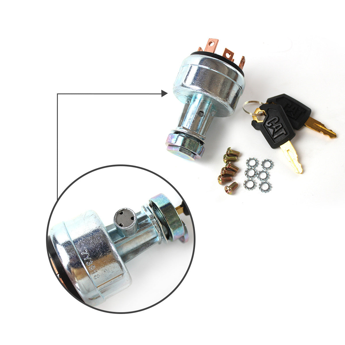 7Y-3918 Ignition Switch with 6 Pins for Cat E320B E330B E220B Excavator - Sinocmp