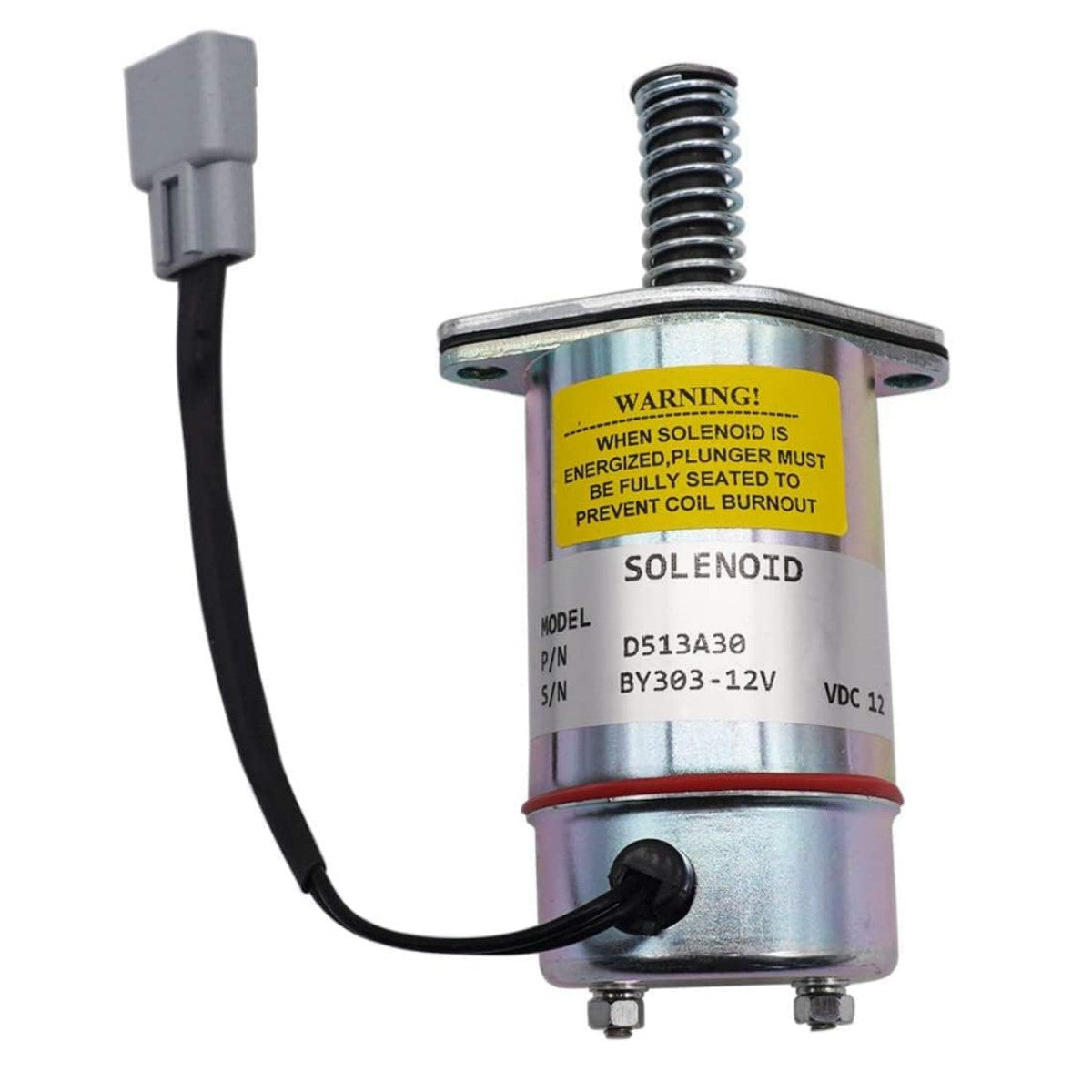 D513-A30 161737-12 8923206 12V Heavy Duty Fuel Solenoid for 8.2L Diesel Engine - Sinocmp