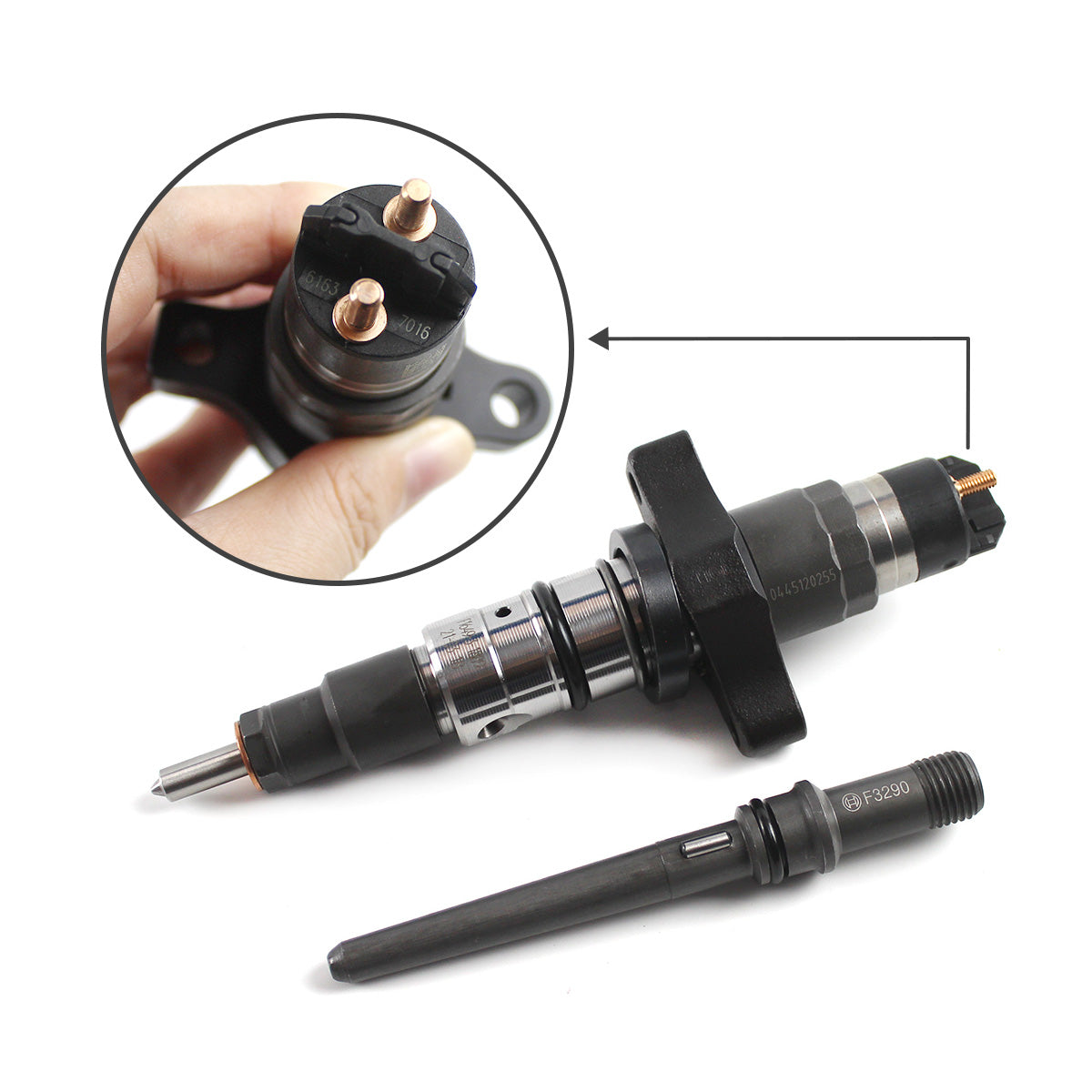 1PC/6PCS Diesel Fuel Injector with Connect Tube 0986435503 0445120255 for 2003-2004 Dodge Pick-up Ram Cummins 5.9L Engine - Sinocmp