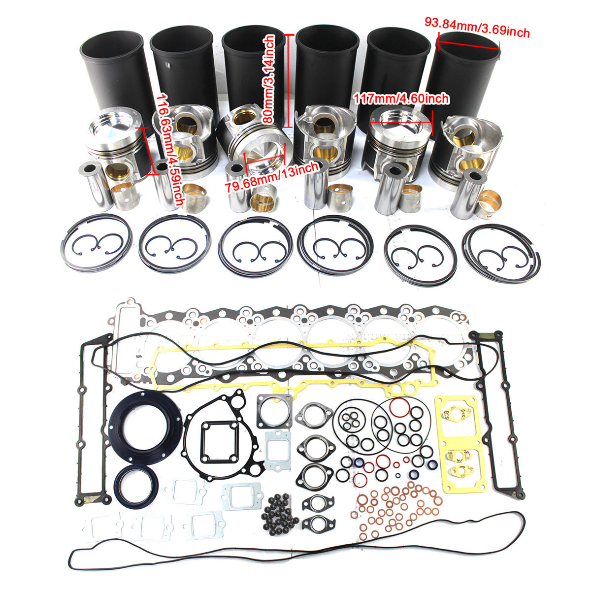 Engine Overhaul Rebuild Kit for Fuso Mitsubishi 6M60 6M60T Engine