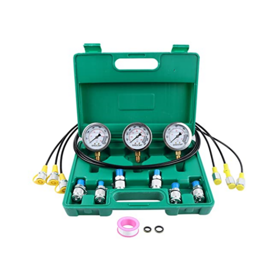 Hydraulic Pressure Test Kit 3 Gauges 25/40/60Mpa - Sinocmp