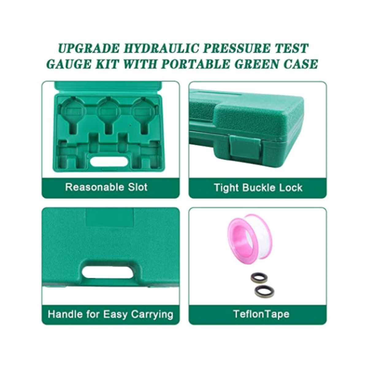 Hydraulic Pressure Test Kit 3 Gauges 25/40/60Mpa - Sinocmp