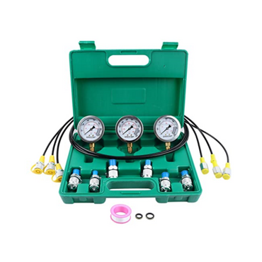 3 Pressure Gauge 6 Test Coupling 3 Test Hose 1 Storage Case Upgraded Version Hydraulic Pressure Gauge Kit for SINOCMP