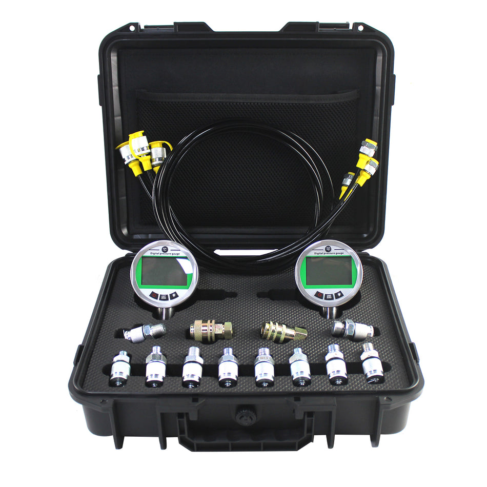 Digital Hydraulic Pressure Test Kit 2 Gauges 80MPA*2 - Sinocmp