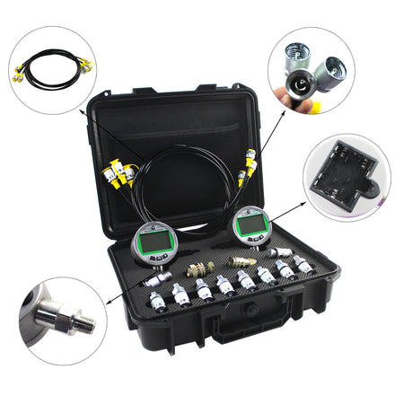Digital Hydraulic Pressure Test Kit 2 Gauges 80MPA*2 - Sinocmp