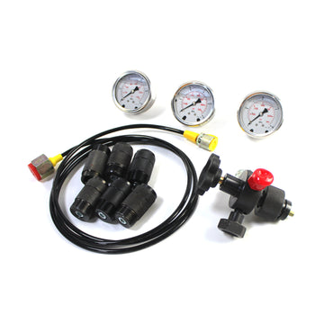 3 Gauges 7 Couplings and 1 Gas Hose Hydraulic Nitrogen Accumulator Charging System Hydraulic Pressure Gauge Test Kit