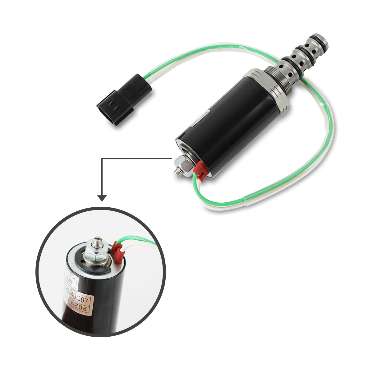 KDRDE5K-20/40C07-109 Hydraulic Solenoid Valve for Kobelco SK200-6E SK210-6E - Sinocmp