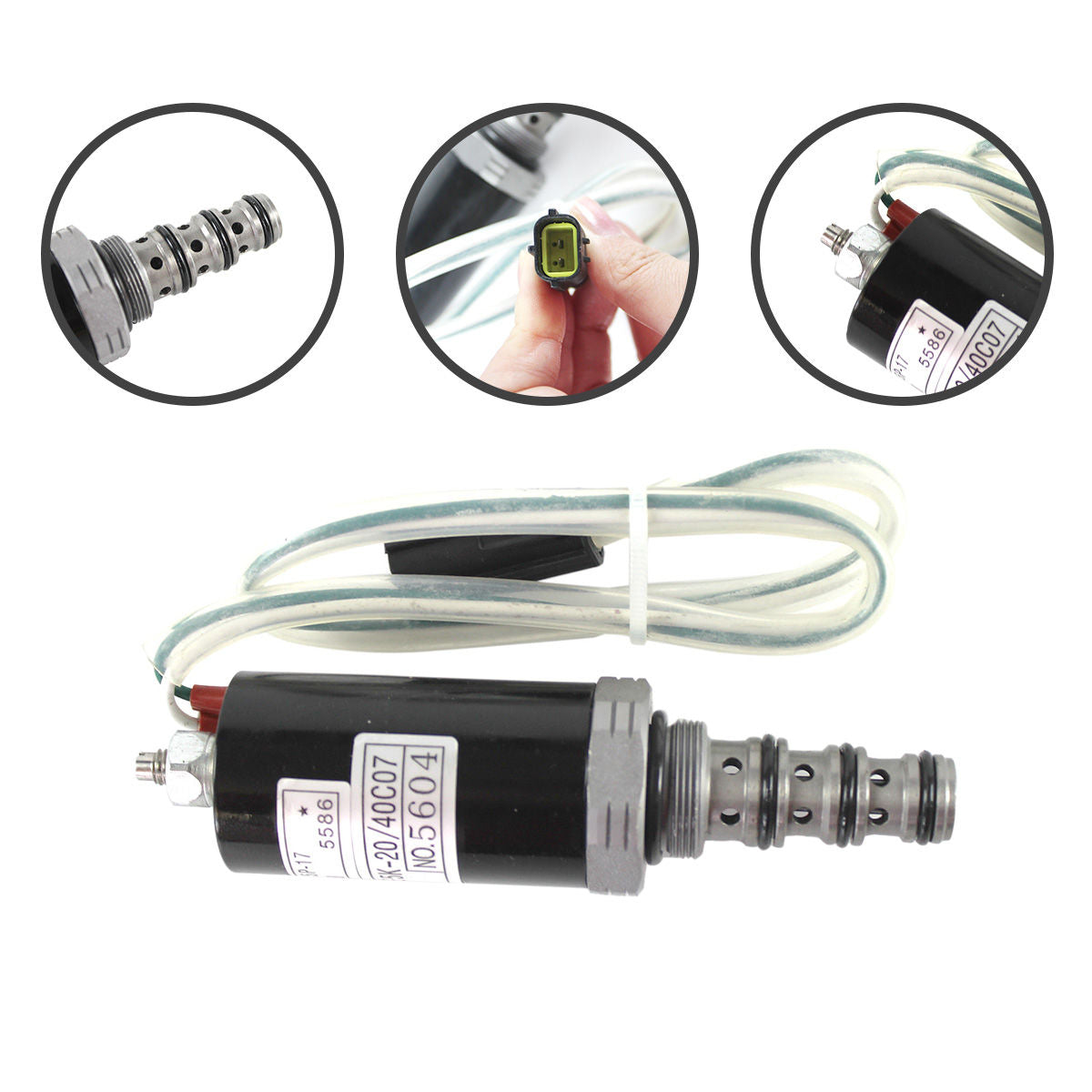 KDRDE5KR-20 40C07-203A Solenoid Valve for Kobelco SK60-3 SK200-2 - Sinocmp