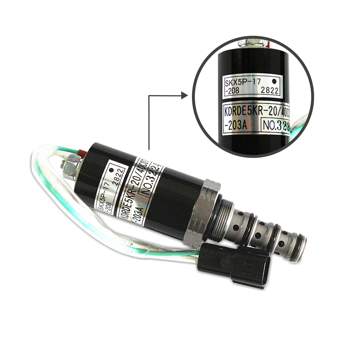 KDRDE5KR-20/40C13-203A Hydraulic Solenoid Valve for Kobelco SK200-3 - Sinocmp