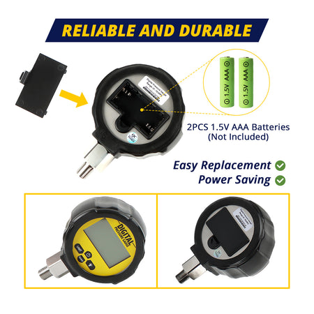 SINOCMP Digital Hydraulic Pressure Test Kit 70Mpa*2Gauge 16Mpa*1Gauge 22 Test Couplings 3 Test Hoses for Caterpillar John Deere Excavator Construction Machinery - Sinocmp