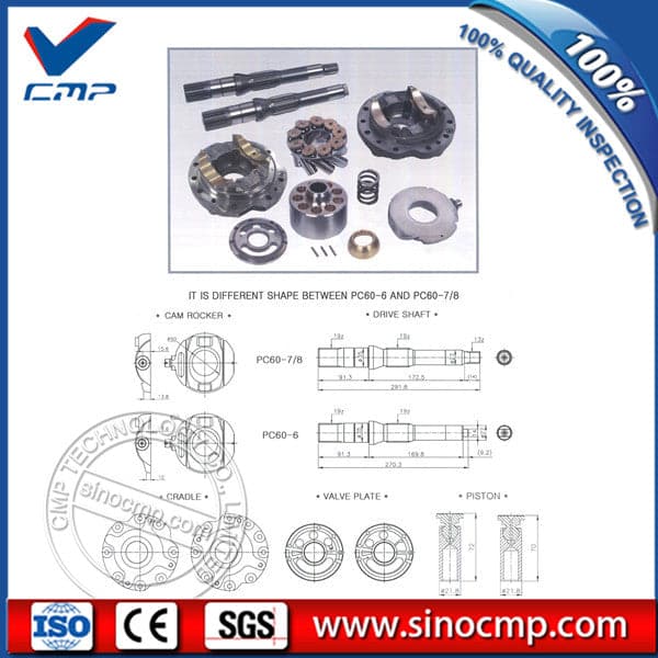 HPV75 Spare Parts Fit Komatsu PC60-6 PC60-7 PC60-8 1