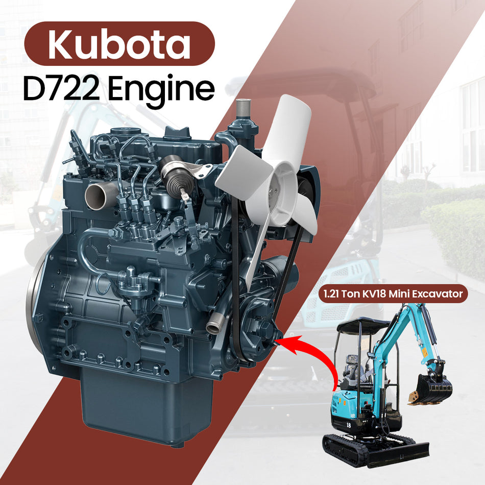 1.21 Ton KV18 Mini Excavator with Kubota D722 Engine