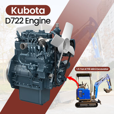 1.5 Ton KT16 Mini Excavator with Kubota Diesel Engine D722