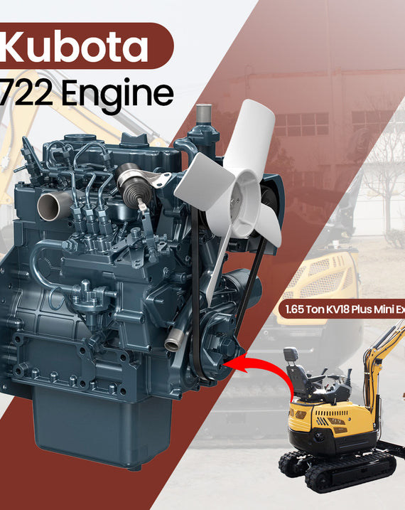 1,65 Tonnen KV18 Plus Minibagger mit Kubota D722 Dieselmotor
