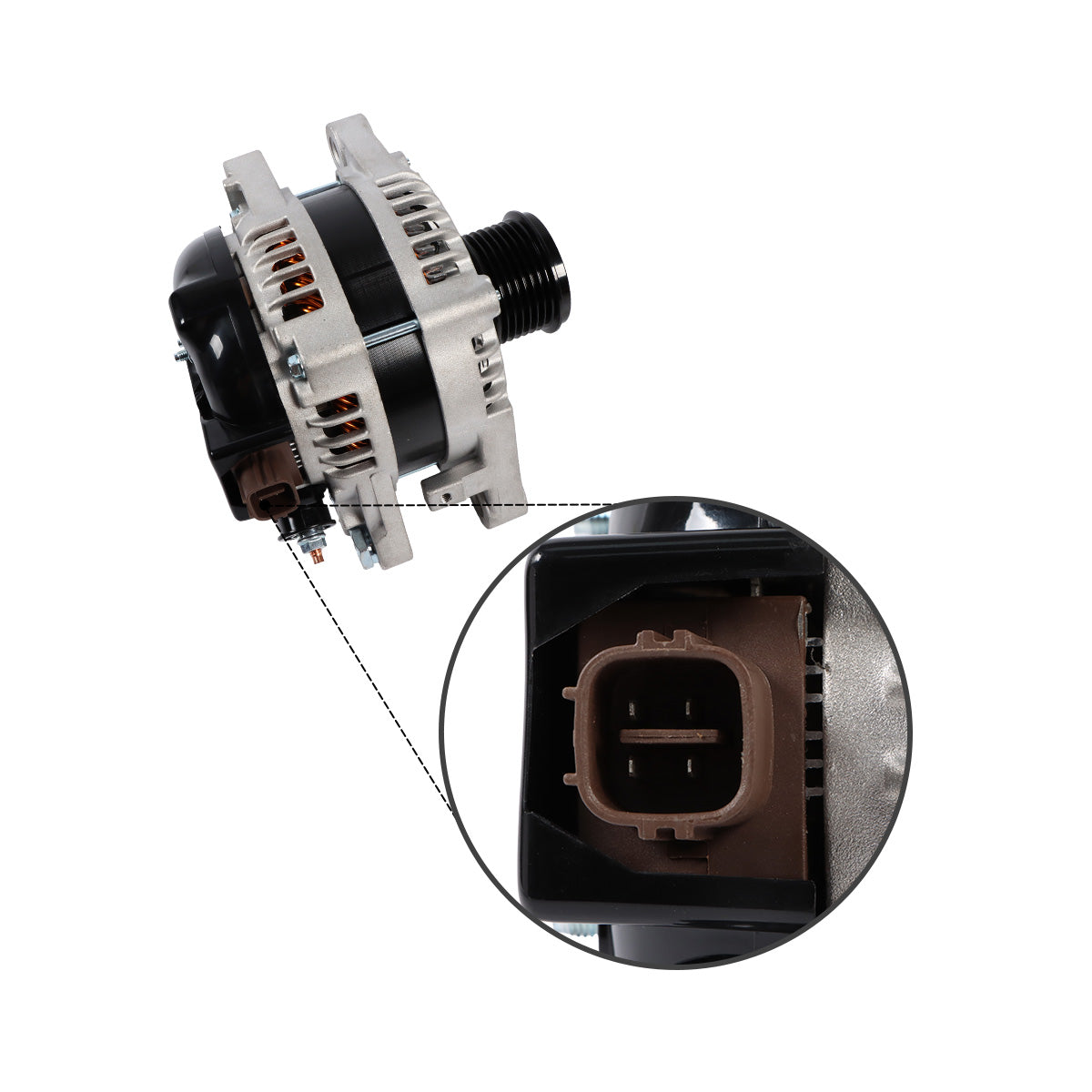 11137 270600P150 270600P151 2706031110 Alternator 130A/7PK for Toyota Avalon 3.5L - Plug Detail