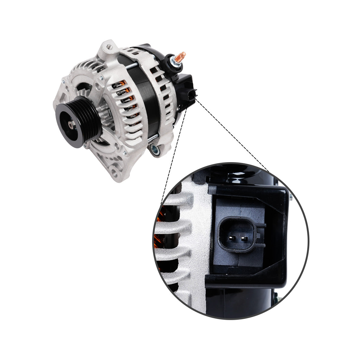 11294 Alternator 140A/6PK for Chrysler Town & Country Dodge Grand Caravan Jeep Wrangler V6 - Plug Detail