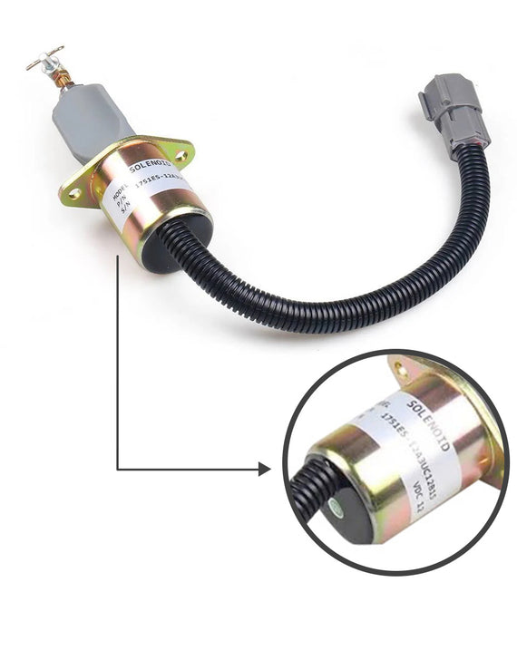 Solenoide de combustible 129953-77811 1751ES-12A3UC12B1S SA-4673-S para Hyundai R55-7 R60-5 Volvo EC55 ECR88 Yanmar VIO55 VIO75 MOTOR 4TNV94 4TNE94L 4TNV98