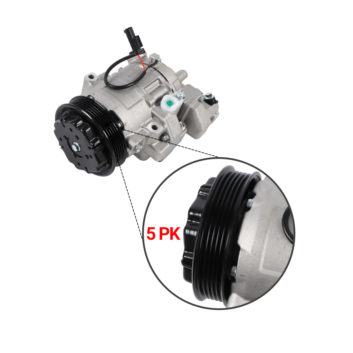 1PK A/C Compressor 12V 9770134880 F500RZWLA07 for Mazda BT-50 BT50 - Groove Detail