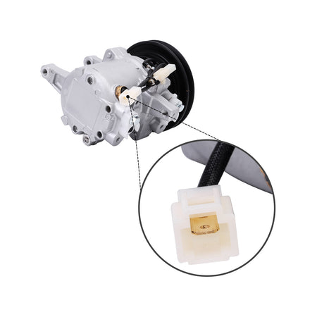 1PK 12V Air Conditioning Compressor RD451-93900 for Kubota Tractor M5040 M6040 M7040 - Plug Detail