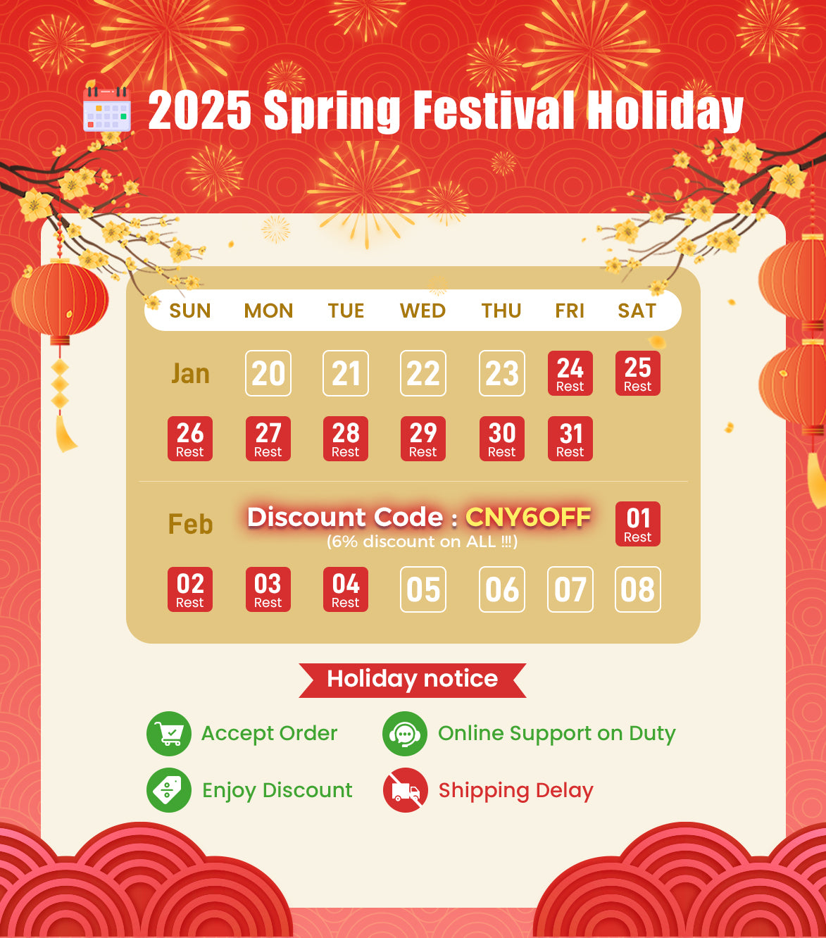 2025 SINOCMP Spring Festival Holiday Notice