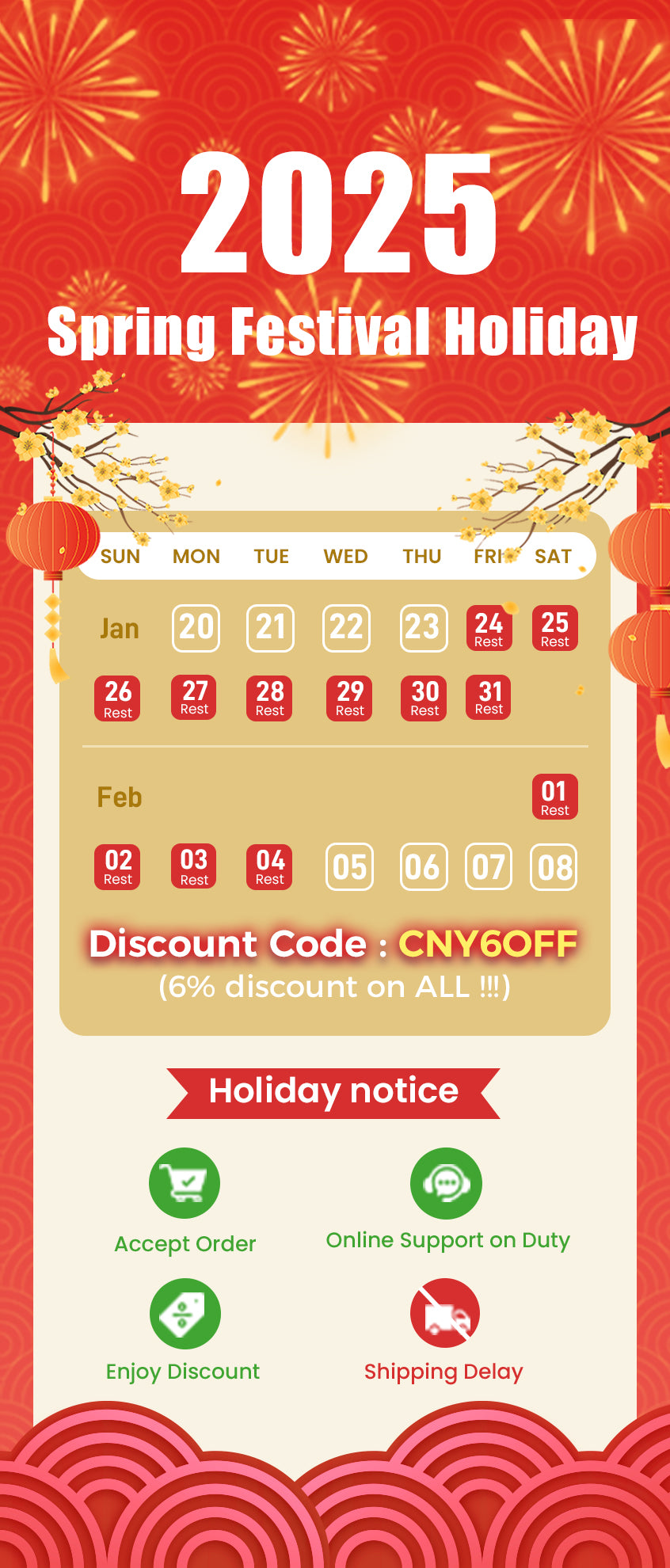 2025 SINOCMP Spring Festival Holiday Notice