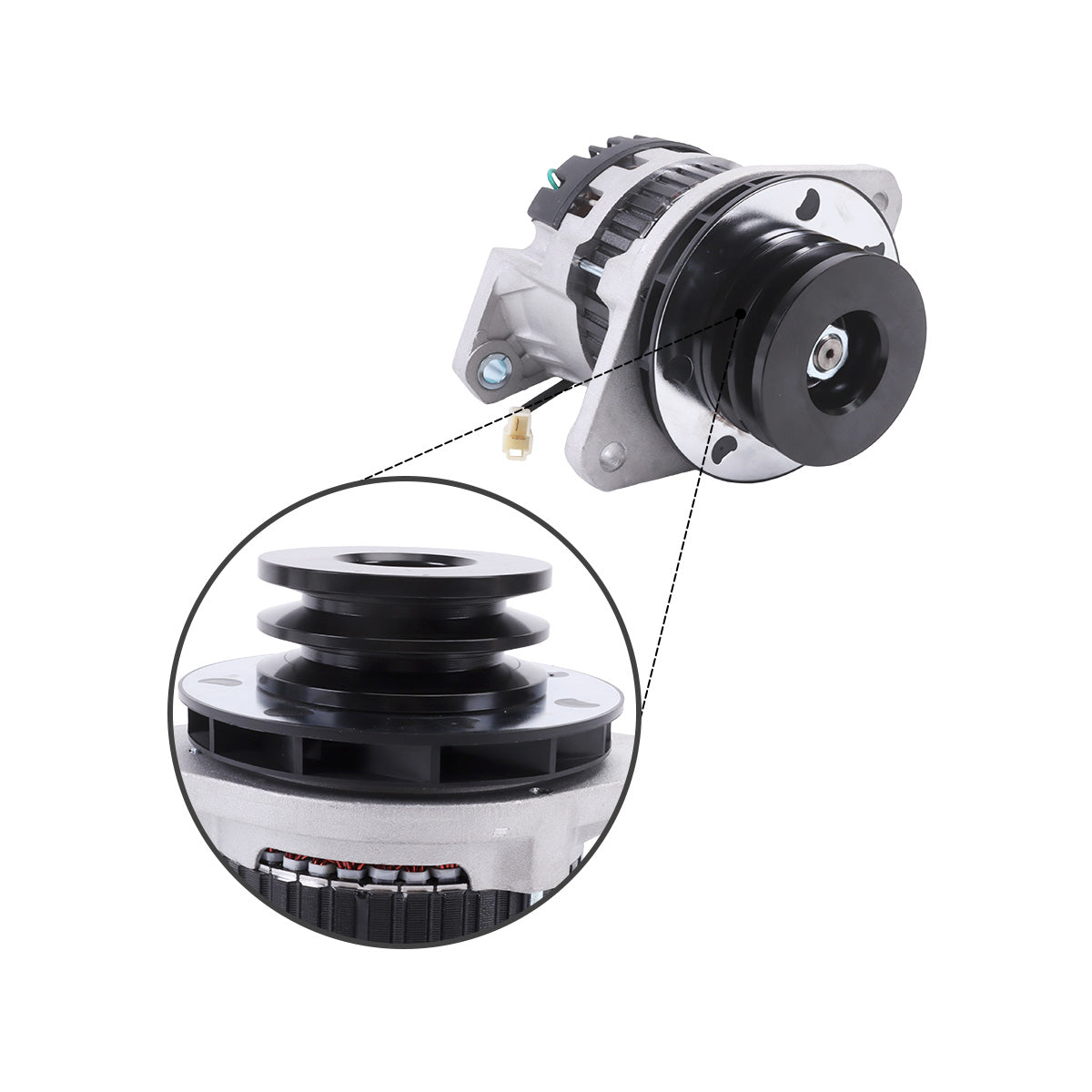 24V 45A Alternator 300901-00007 65.26101-7153A for Doosan Daewoo Engine P222LE - Detail