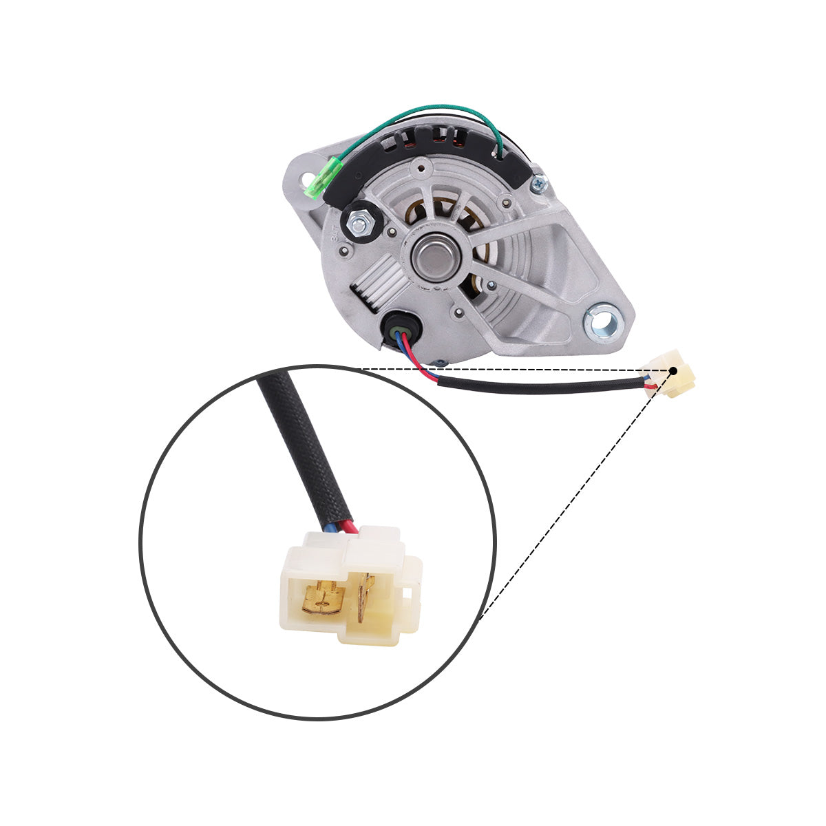 24V 45A Alternator 300901-00007 65.26101-7153A for Doosan Daewoo Engine P222LE - Plug Detail