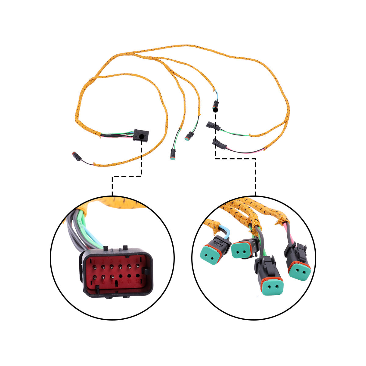 259-4937 Distribution Valve Wiring Harness for Caterpillar Excavator E345C - Plug Detail