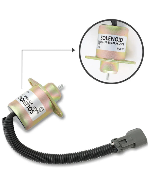 Válvula solenoide de parada de motor 2848A278 para motor Perkins Hyster UB704