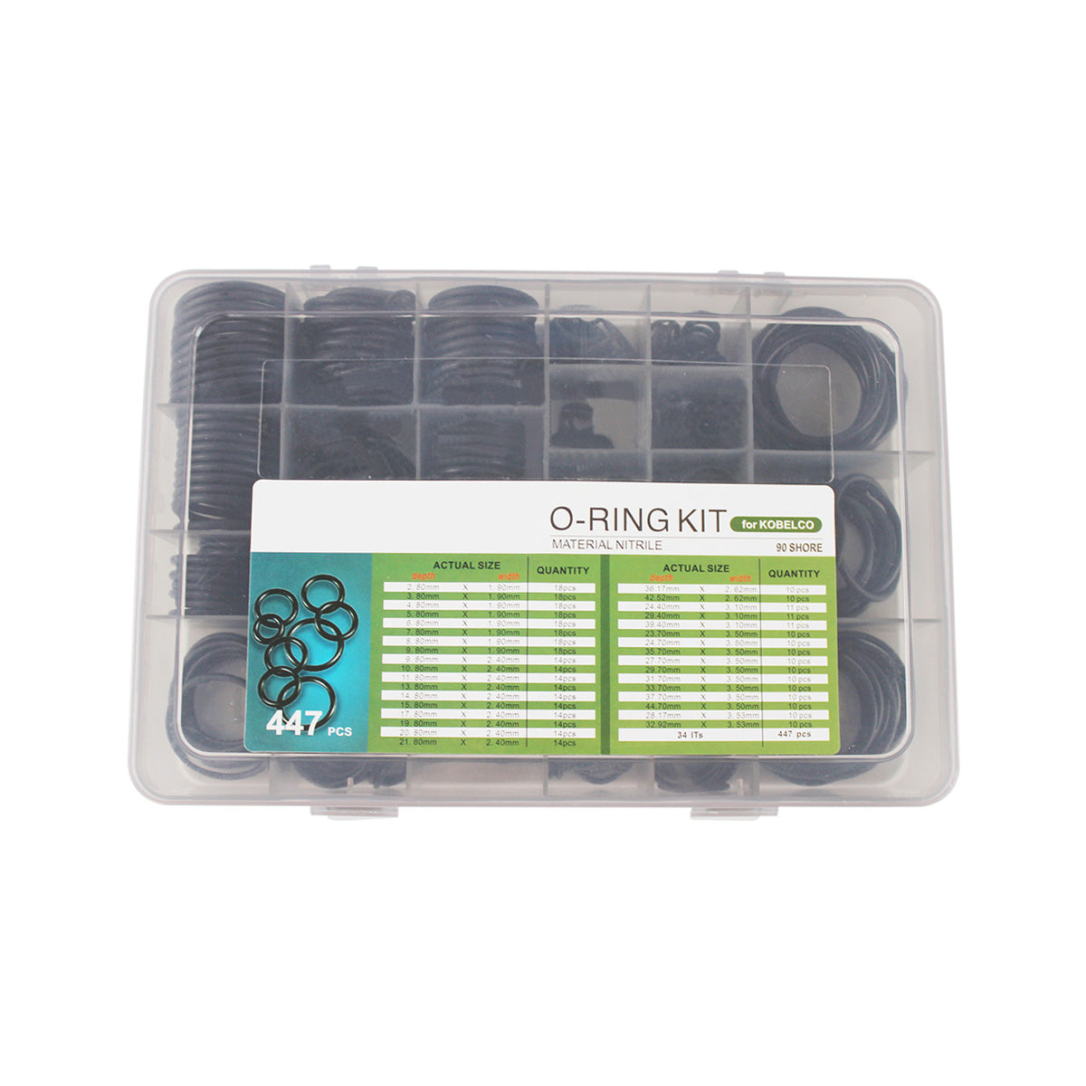 NEF O Ring Kit, Rubber Metric O-Ring Assortment, 32 Sizes, 419 Pieces:  Amazon.com: Industrial & Scientific