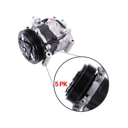  5PK Air Conditioning Compressor 95200-63JA1 for Suzuki Swift III SX4 - Groove Detail