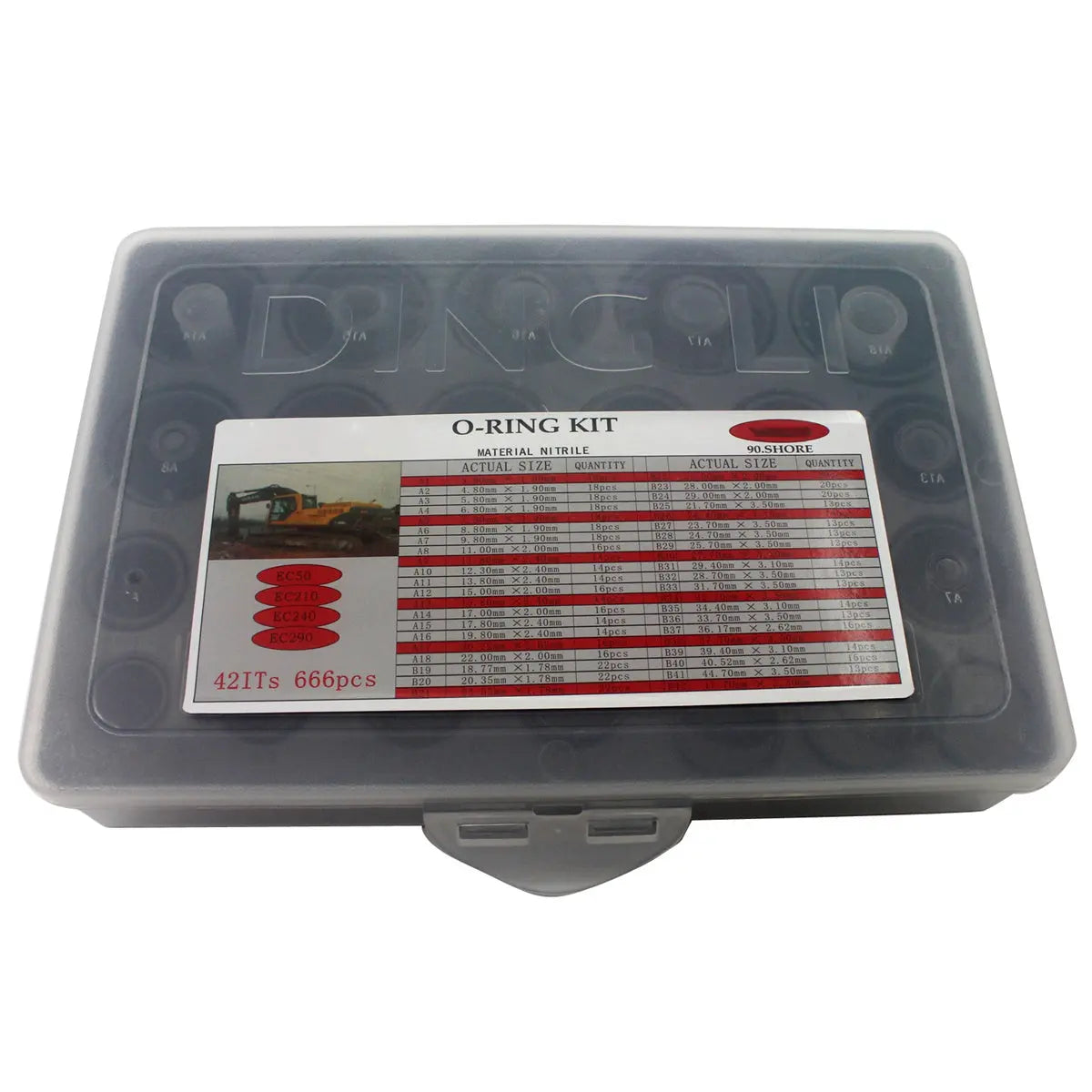 Orring Box 666PCS O-Ring Box O-Ring Kit for Volvo EC50 EC240 EC290 EC240