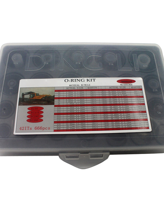 666PCS O-Ring Box O-Ring Kit for Volvo EC50 EC240 EC290 EC240
