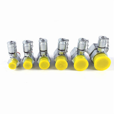 6PCS ORFS Hydraulic Swivel Run Tees, Test Coupling Set Tee Connector for Excavator