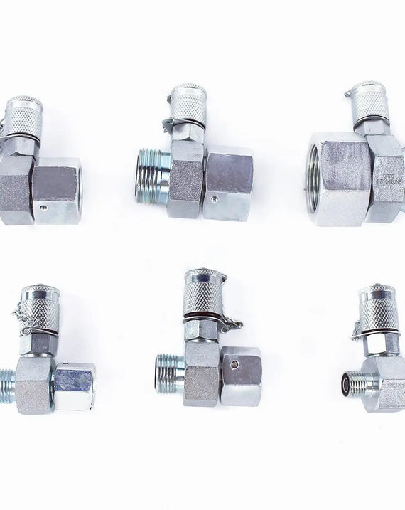 Tés hydrauliques pivotants ORFS, ensemble de couplage de Test, connecteur en t pour pelle, 6 pièces