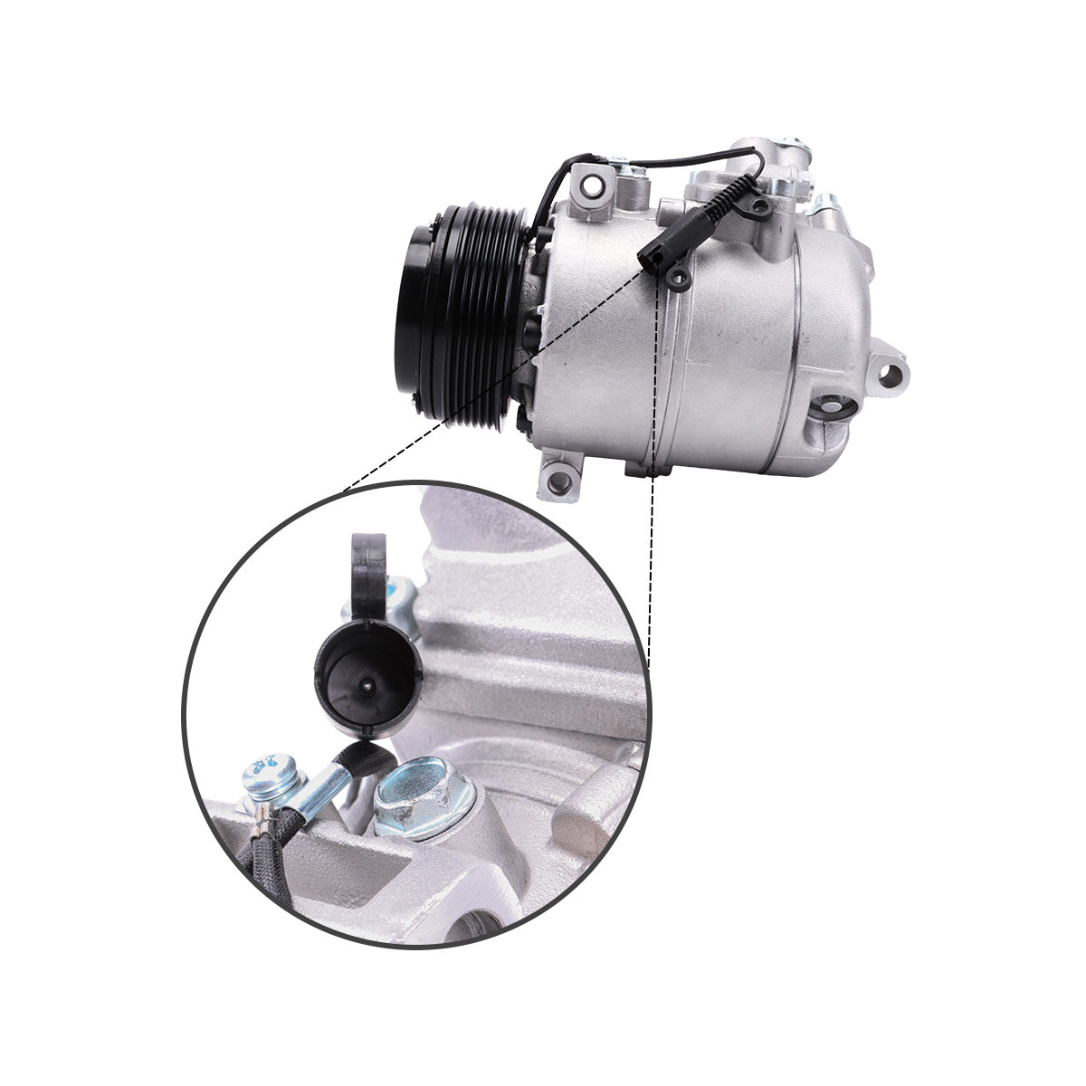 6PK 12V A/C Air Conditioning Compressor 64509182797 for BMW X3 - Plug Detail